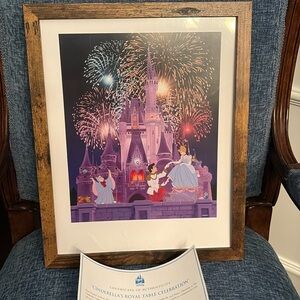 Disney Photomechanical Lithograph "CINDERELLA’S ROYAL TABLE CELEBRATION” w/ COA